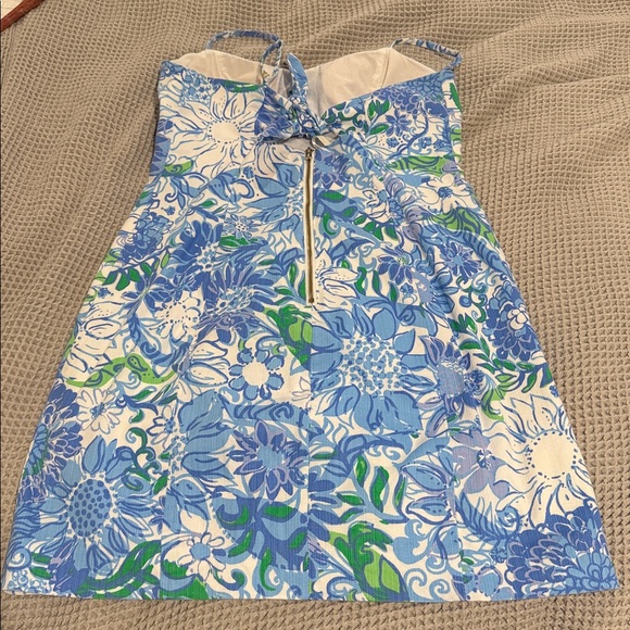 Lilly Pulitzer Blue and Green Floral Dress - Picture 2 of 3